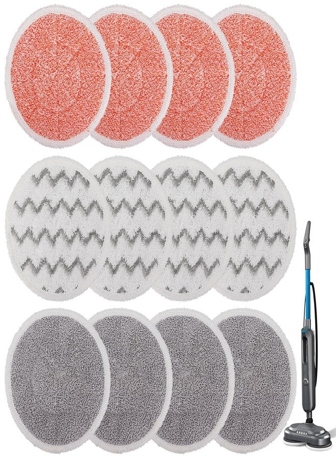 BeiLan 3897A Replacement Steam Mop Pads: 12 Packs Spin Mop Refills Compatible with Bissell Spinwave 3897A 3712C 3712W SmartSteam Scrubbing Steam Mop - Hard Floor Steam Mop Washable Pads (Heavy & Soft) - Image 1